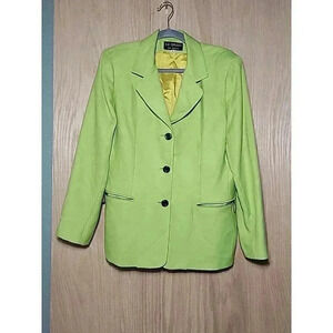 Womens Vintage E. R. Gerard Blazer Size 14 Neon Green Lime Barbie Jacket Suit